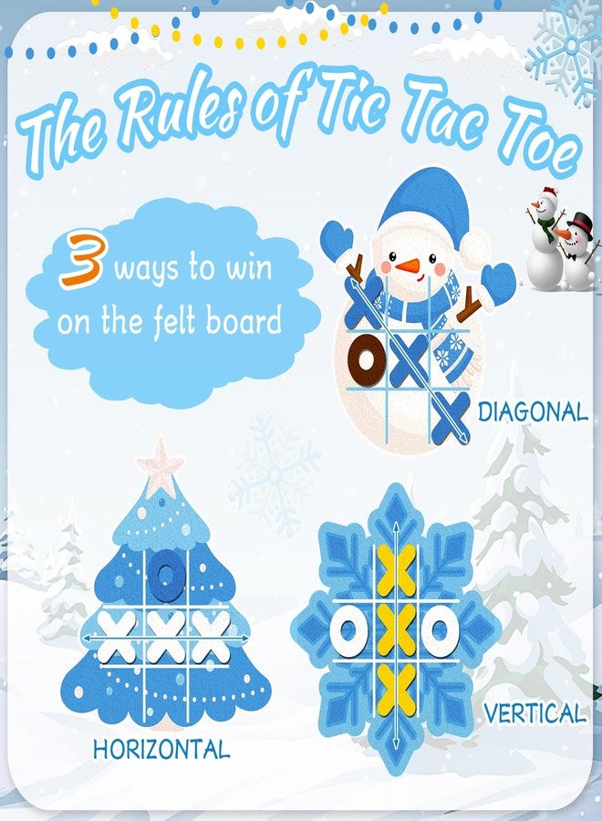Capoda 24 Pack Winter Christmas Party Games Snow Tic Tac Toe Strategic Board Game Xmas Tree Snowman Snowflake Desk Game Toys for Christmas Party Favors Stocking Stuffers Winter Birthday Gift - Image 4